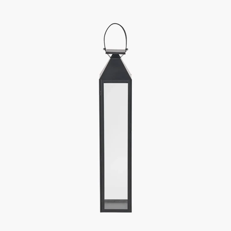 Black Stainless Steel and Glass Lantern Large