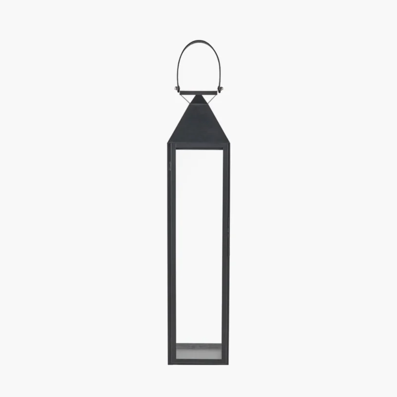 Black Stainless Steel and Glass Lantern