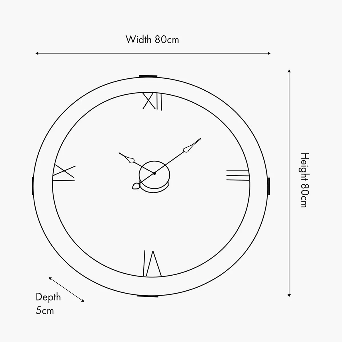 Walnut Wood Effect Wall Clock - Image 8