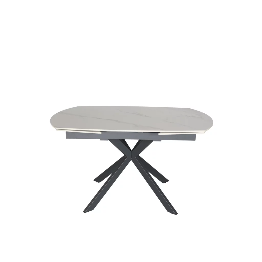 Toledo Swivel White Extending Dining Table