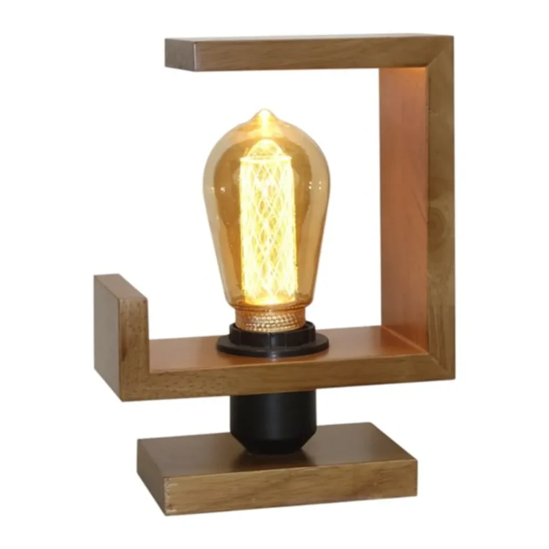 Wooden Abstract Table Lamp